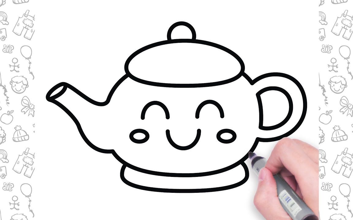小孩子画的茶壶怎么画图片