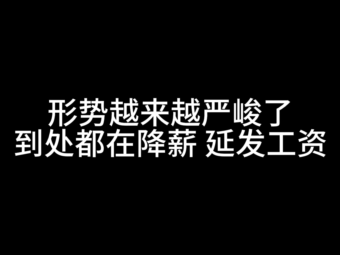 形势越来越严峻了,到处都在降薪、延发工资哔哩哔哩bilibili