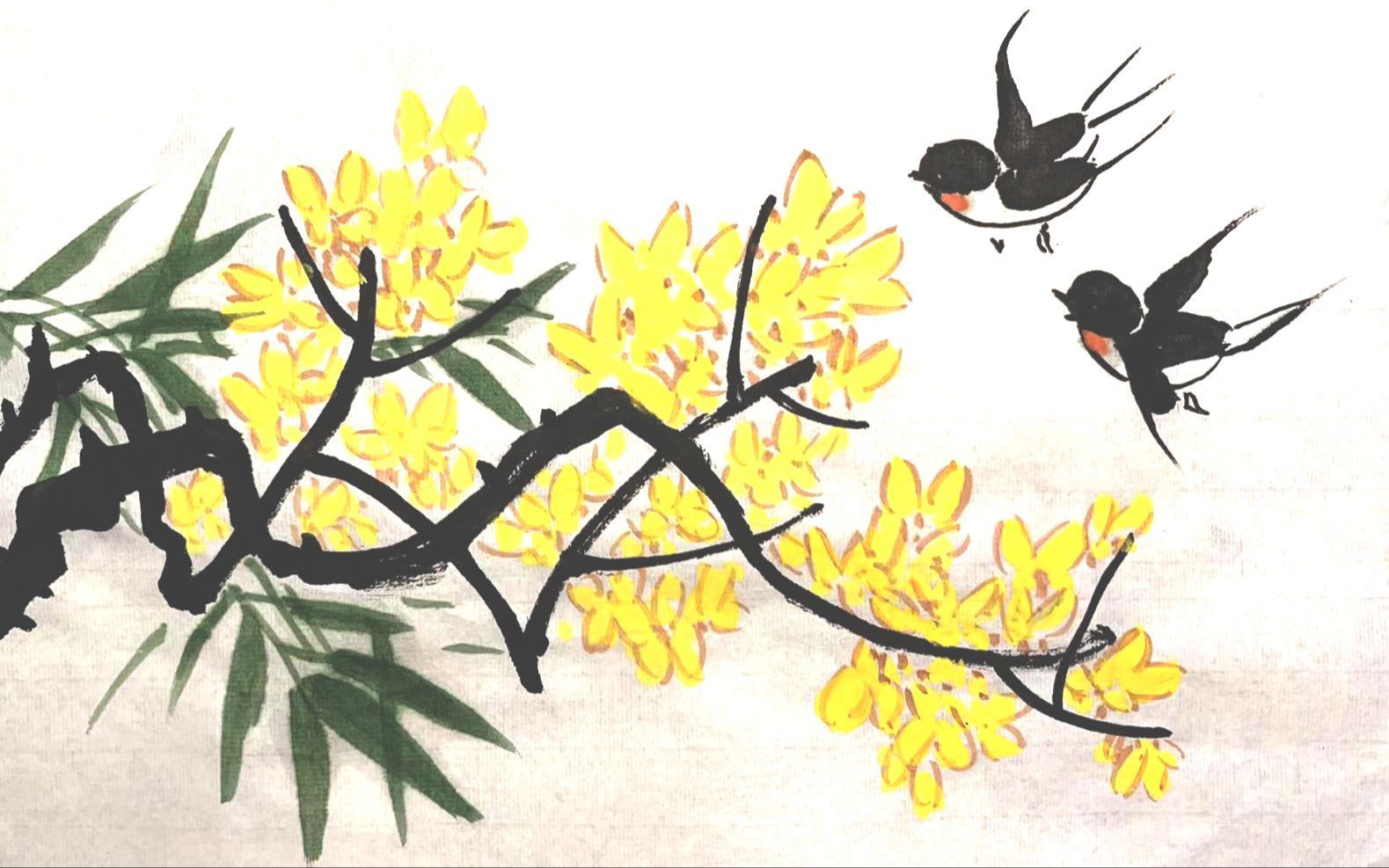 连翘花开燕归来