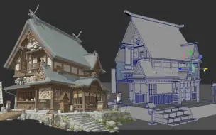 Download Video: 【maya场景建模】古风场景房屋模型制作，零基础建模案例讲解