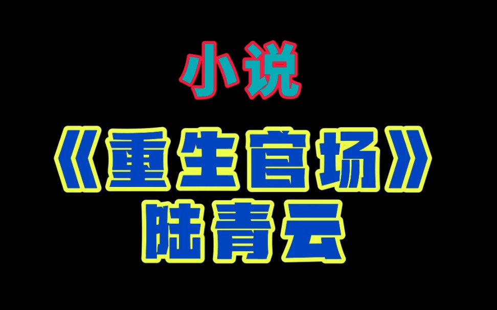 小说《重生官场》陆青云哔哩哔哩bilibili