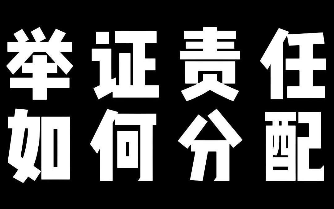 举证责任 如何分配哔哩哔哩bilibili