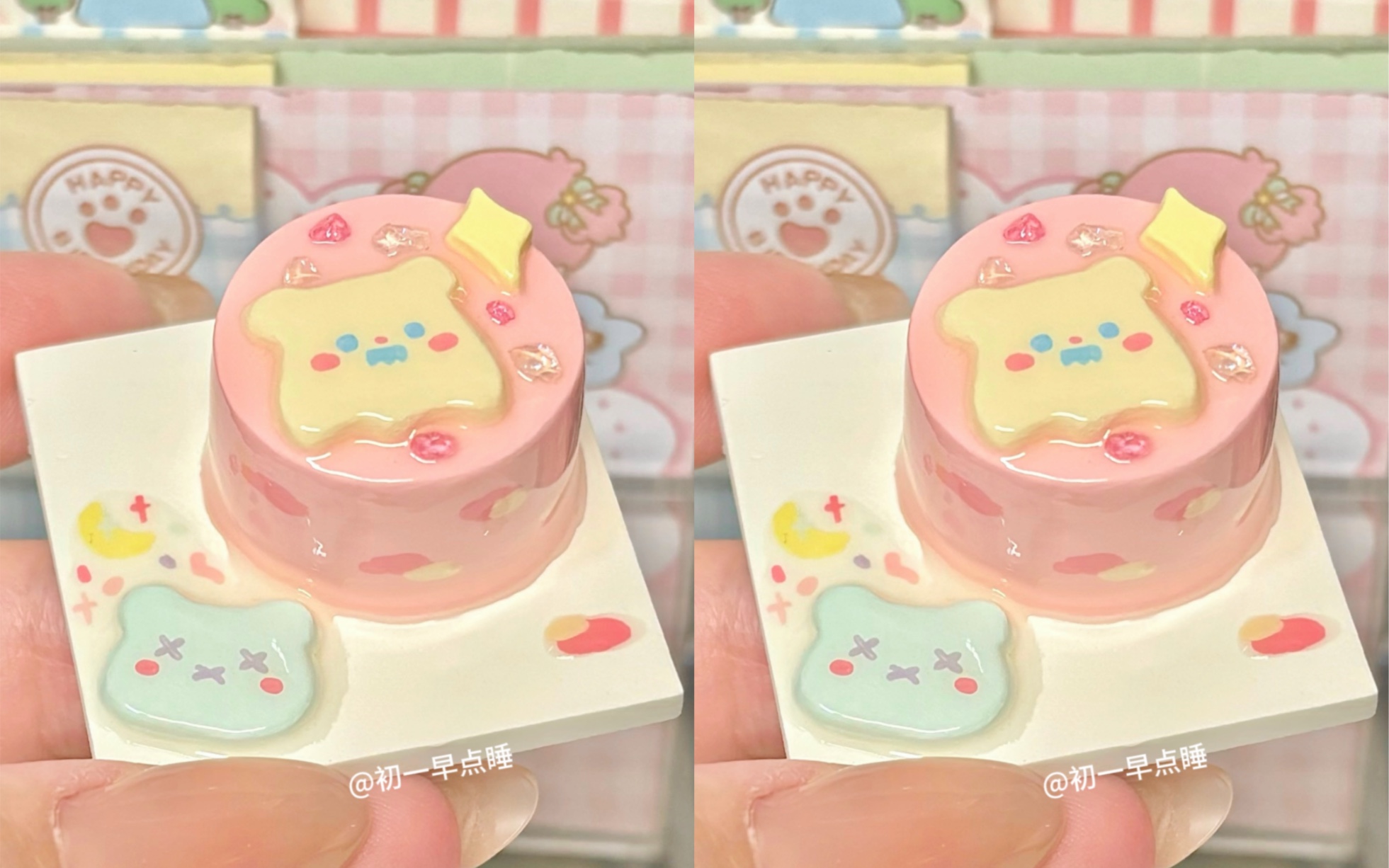 来看看石塑粘土幽灵熊小蛋糕的制作过程吧