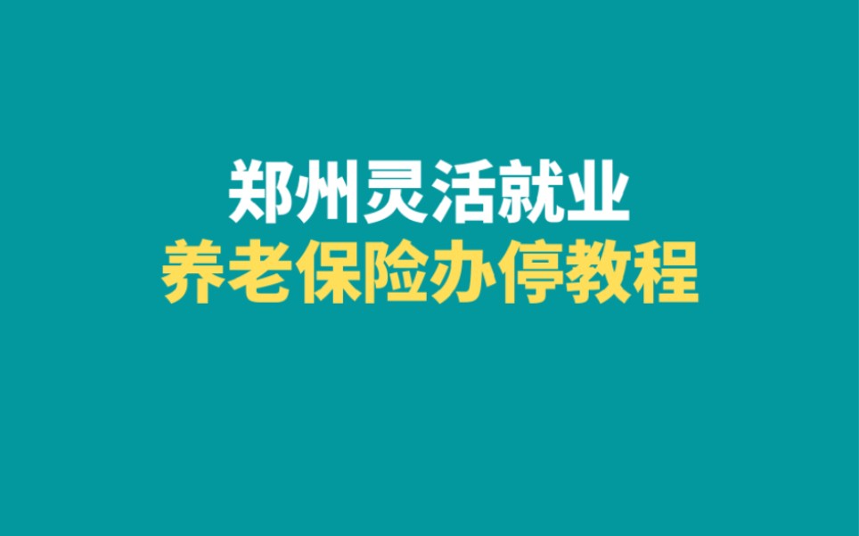 郑州灵活就业养老保险办停社保教程哔哩哔哩bilibili