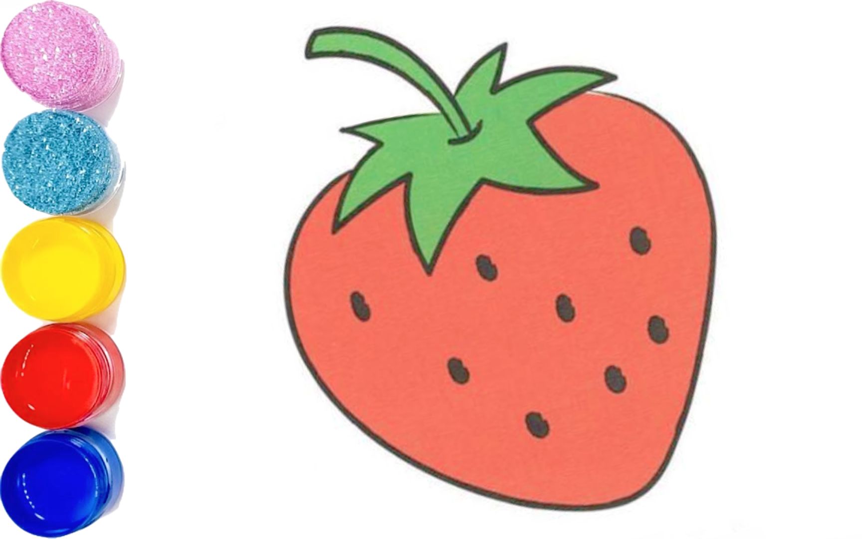 草莓的简笔画简单图片