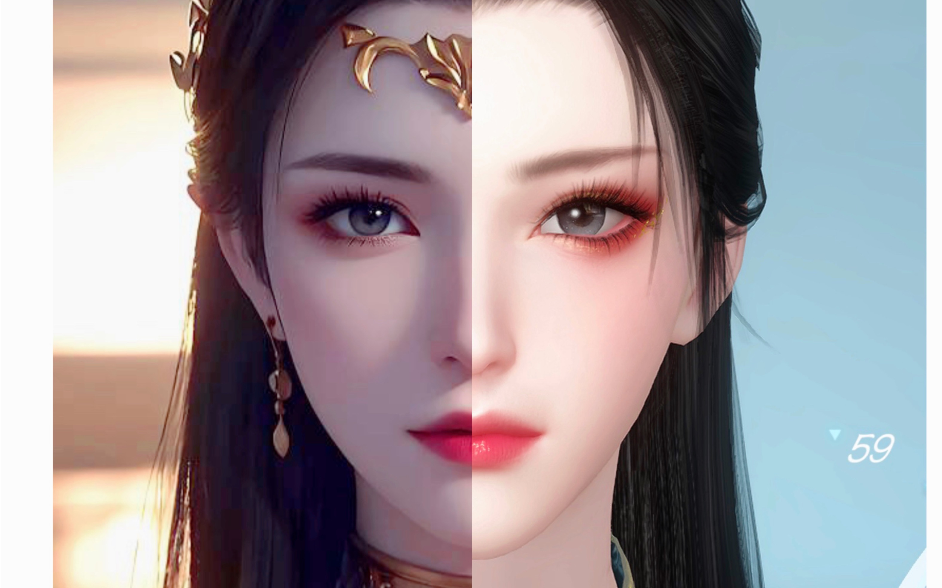 【逆水寒手游捏脸】是个御姐风的脸脸,有参考女王的眼睛和妆面,算是个