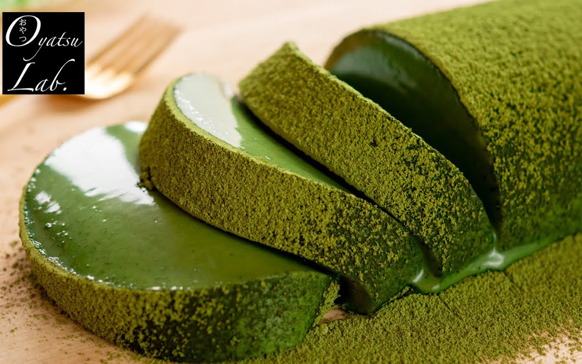 【Oyatsu Lab】超简单的光滑抹茶慕斯蛋糕~|Matcha Mousse Cake (No oven, No egg)哔哩哔哩bilibili