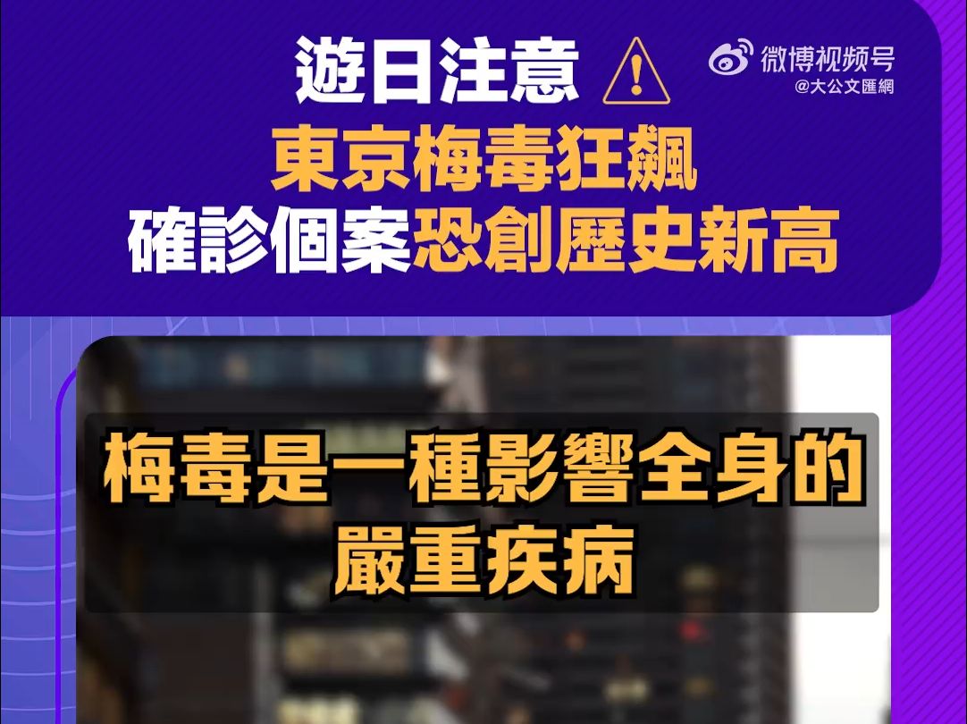 东京梅毒感染狂飙 20岁以上青年感染大增 去日本的游客注意了哔哩哔哩bilibili