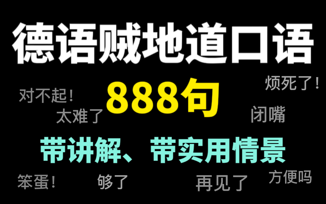 【零基础德语口语】德语常用口头禅,日常用语,流行用语888句!积累地道口语必备(中德字幕)哔哩哔哩bilibili