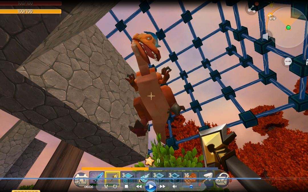 活动作品迷你世界冒险系列2制作笼子捕获迅猛龙