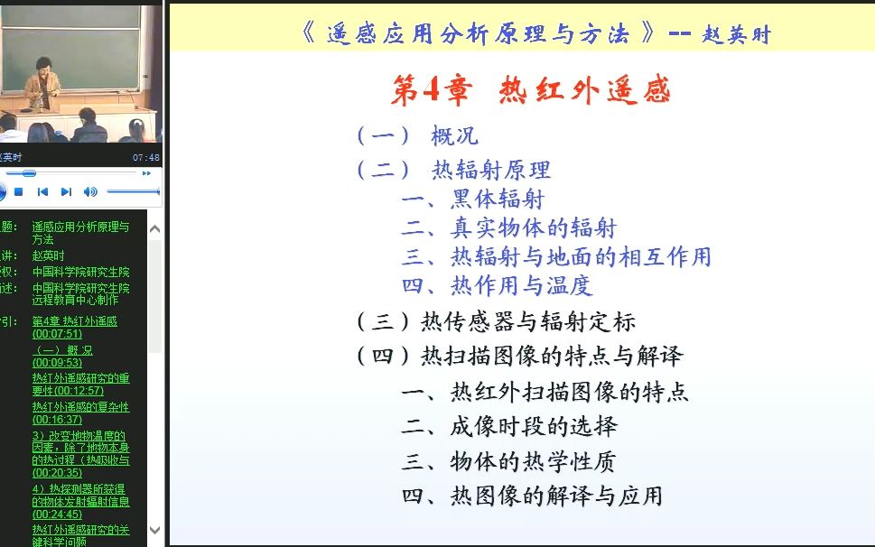 赵英时 遥感应用分析原理与方法第四章热红外遥感1哔哩哔哩bilibili