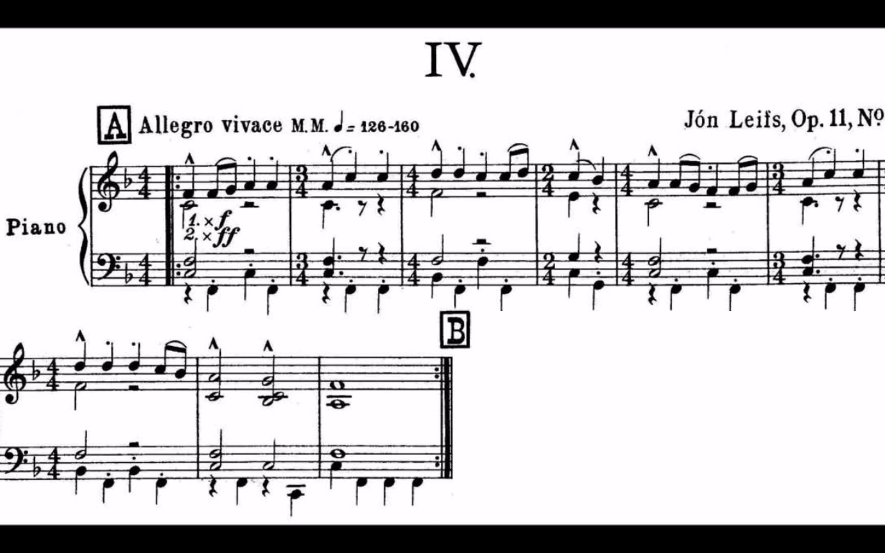 【钢琴】琼ⷮŠ莱夫斯  冰岛舞曲 Op.11 No.4 J㳮 Leifs  Icelandic Dance (R㭭nadansl㶧) Op.11/4哔哩哔哩bilibili