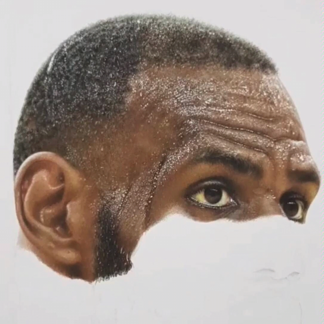 巴西艺术家彩铅手绘勒布朗詹姆斯