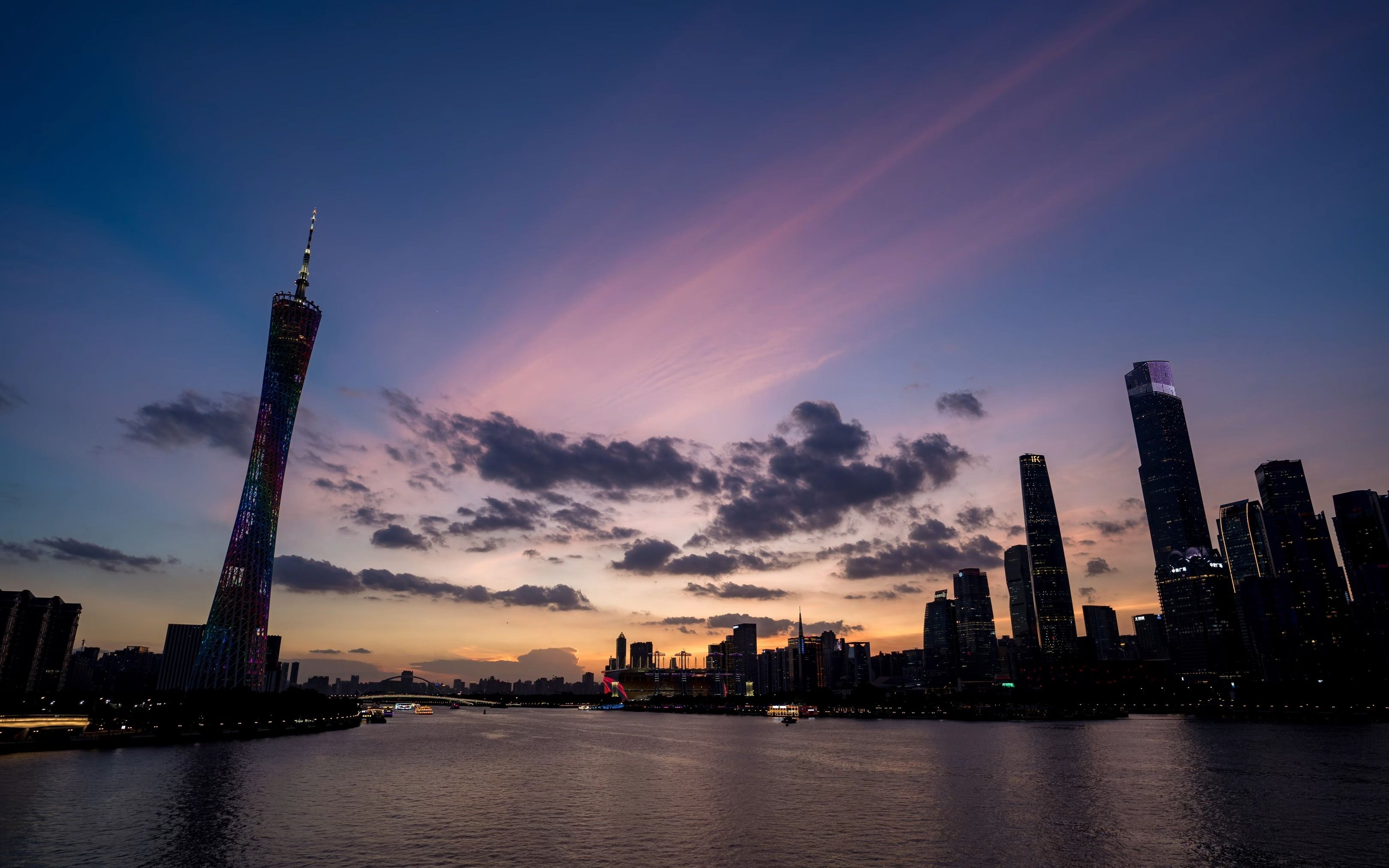 4k | 猎德大桥的完美晚霞 | 延时摄影 | 2023.07.11