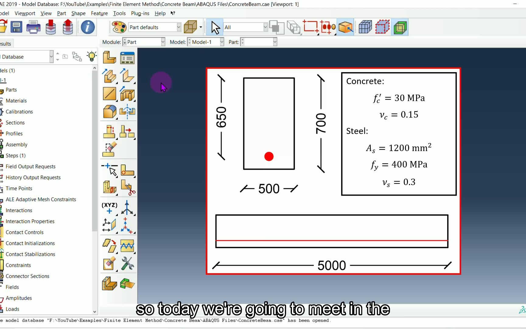 ABAQUS 2D混凝土beam一步一步操作教学哔哩哔哩bilibili