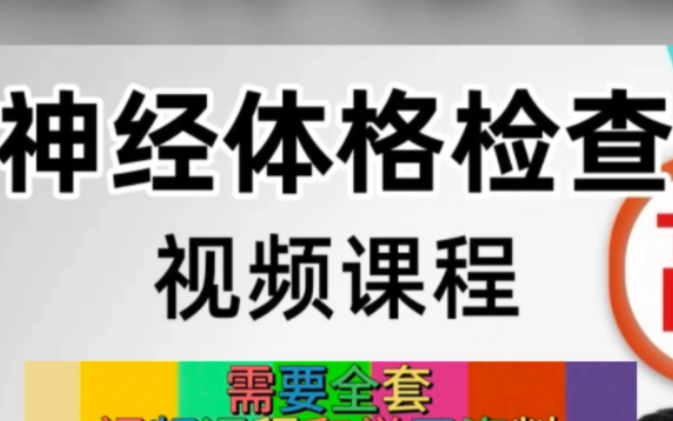 神经体格检查视频课程零基础掌握神经查体意识障碍 嗅神经 视神经 外展 三叉 面部 前庭蜗神经运动系统感觉反射 脑膜等等哔哩哔哩bilibili