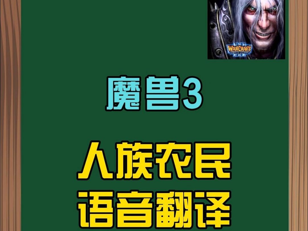 魔兽争霸3冰封王座人族农民语音英语翻译单机游戏热门视频