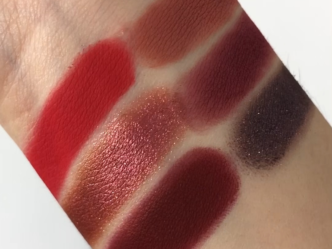 自组红色大容量眼影盘