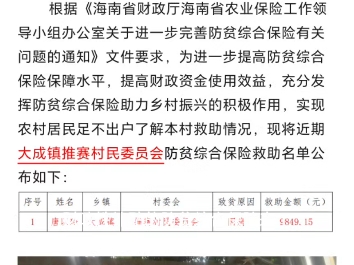 财政性补贴的海南防贫保险来啦,一年保费才两块,仅限农村户口可投哔哩哔哩bilibili