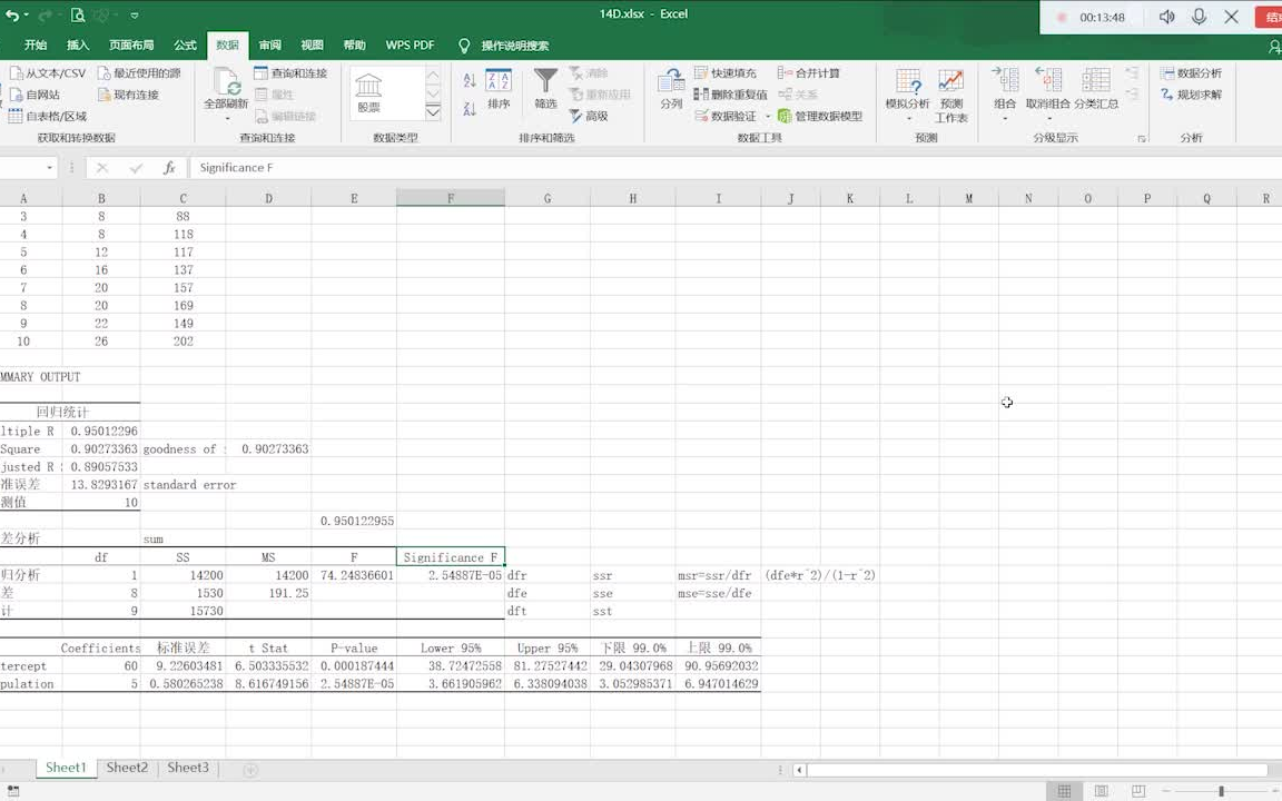 商务统计Excel实验参考(5)回归分析哔哩哔哩bilibili