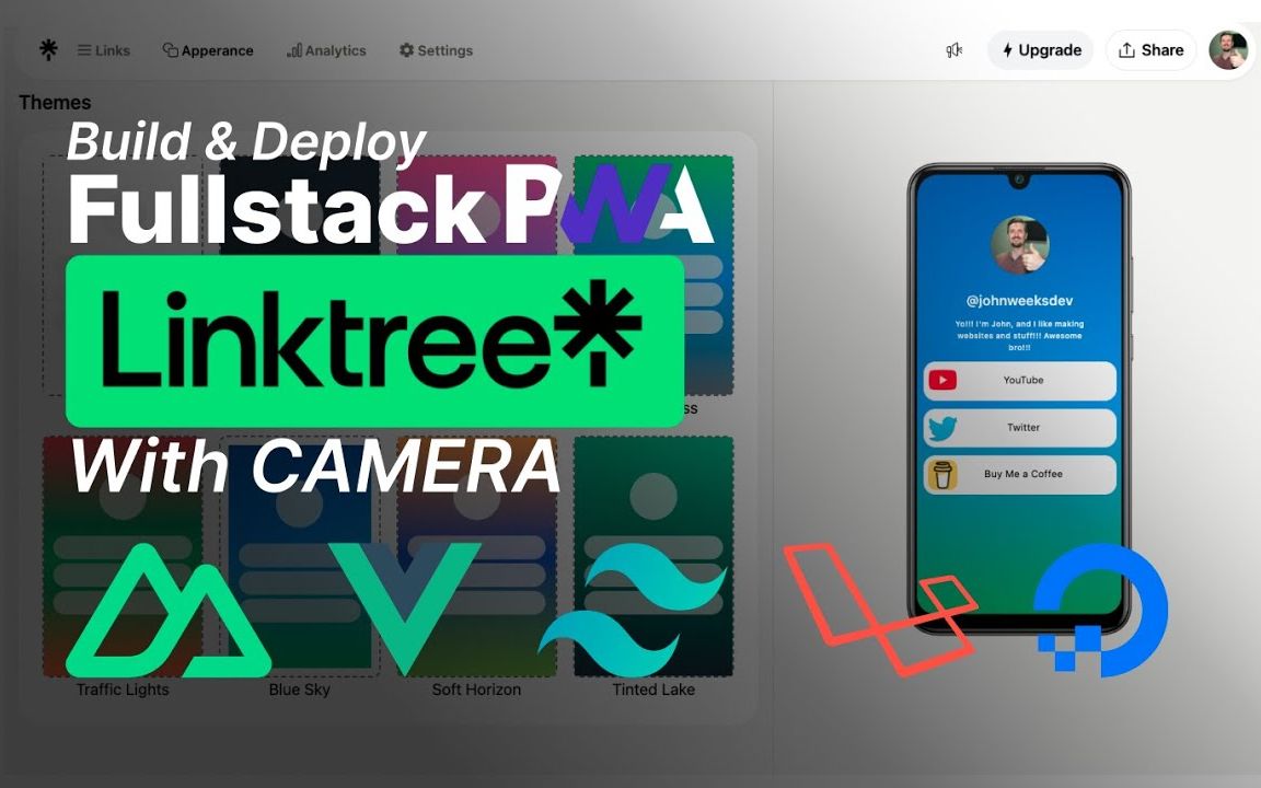 【Web】使用Nuxt 3开发克隆Linktree并部署 | Camera, Nuxt 3, Vue3, PWA, Tailwind CSS, Laravel哔哩哔哩bilibili