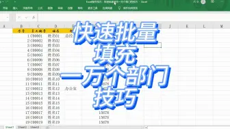 Download Video: Excel操作技巧：快速批量填充一万个部门的技巧
