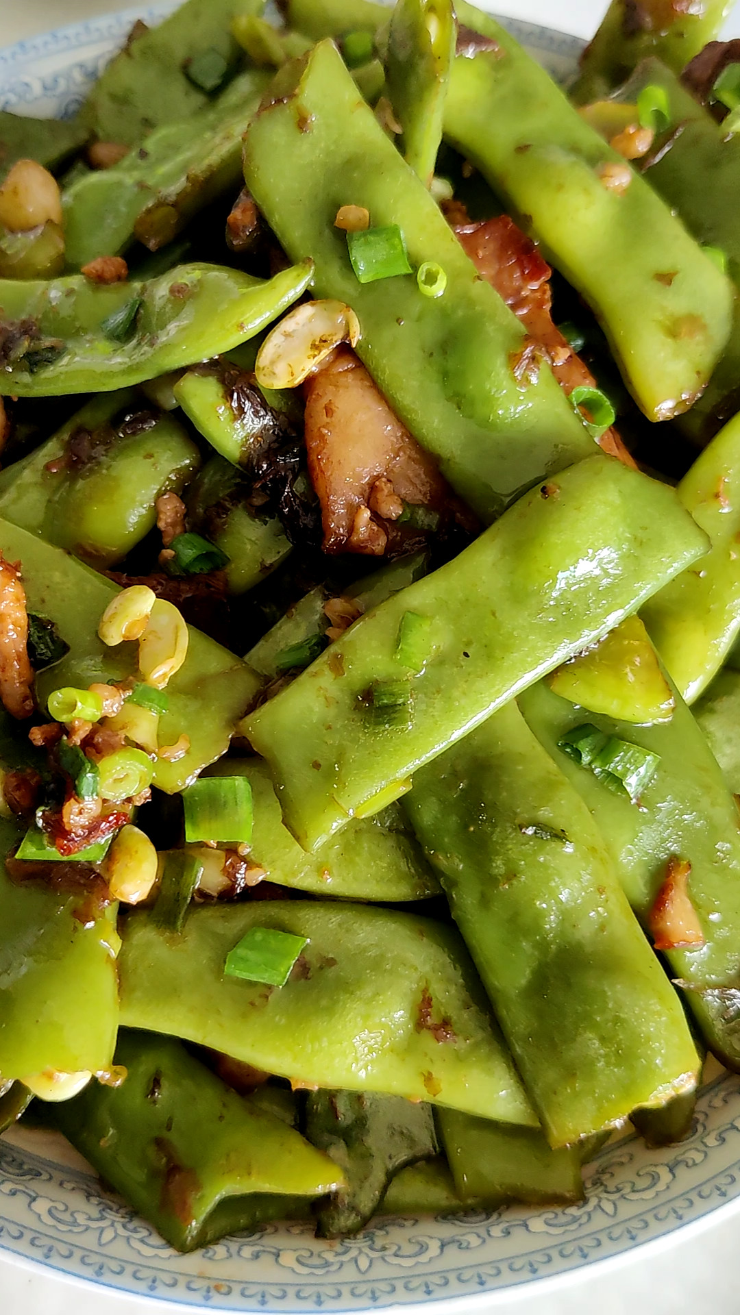 美食日常肉沫炒扁豆白菜汤家里做的家常味道04055