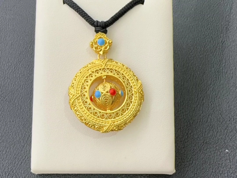 黄金古法吊坠