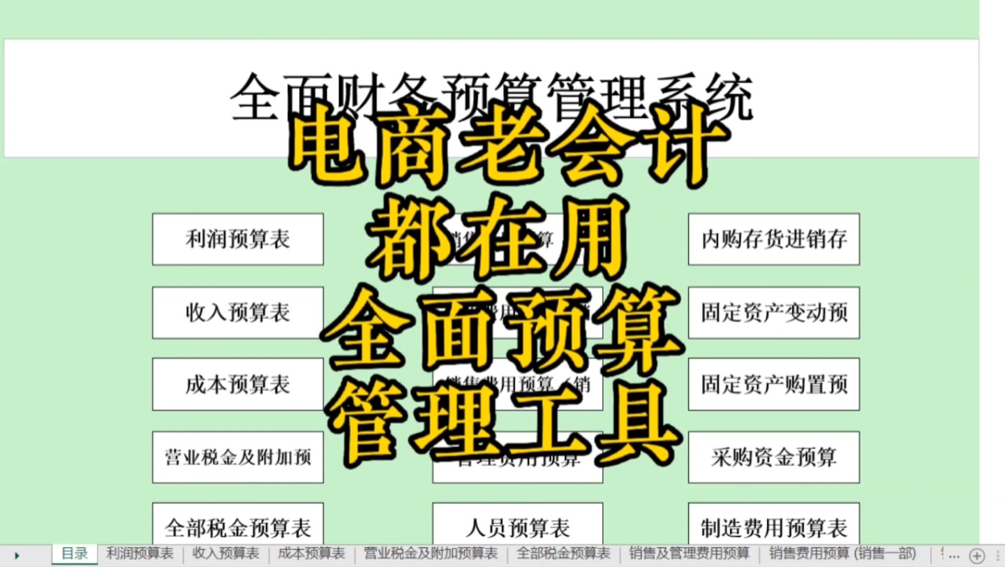 电商老会计都在用的电商公司全面预算管理工具哔哩哔哩bilibili