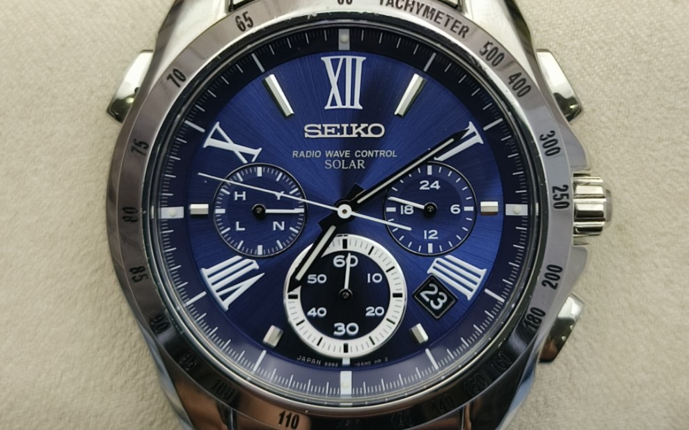 精工8b82光动能电波男表