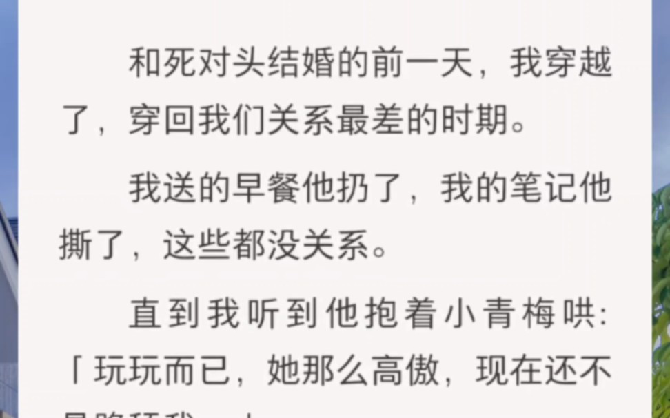 [图]﻿和死对头结婚的前一天，我穿越了，穿回我们关系最差的时期。我送的早餐他扔了，我的笔记他撕了，这些都没关系。直到我听到他抱着小青梅哄：「玩玩而已，她那么高傲……