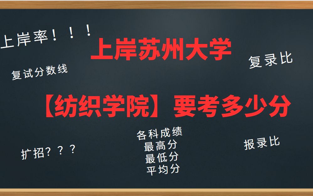 上岸苏州大学纺织学院要考多少分,学姐告诉你(24苏州大学纺织学院最新录取情况分析)哔哩哔哩bilibili