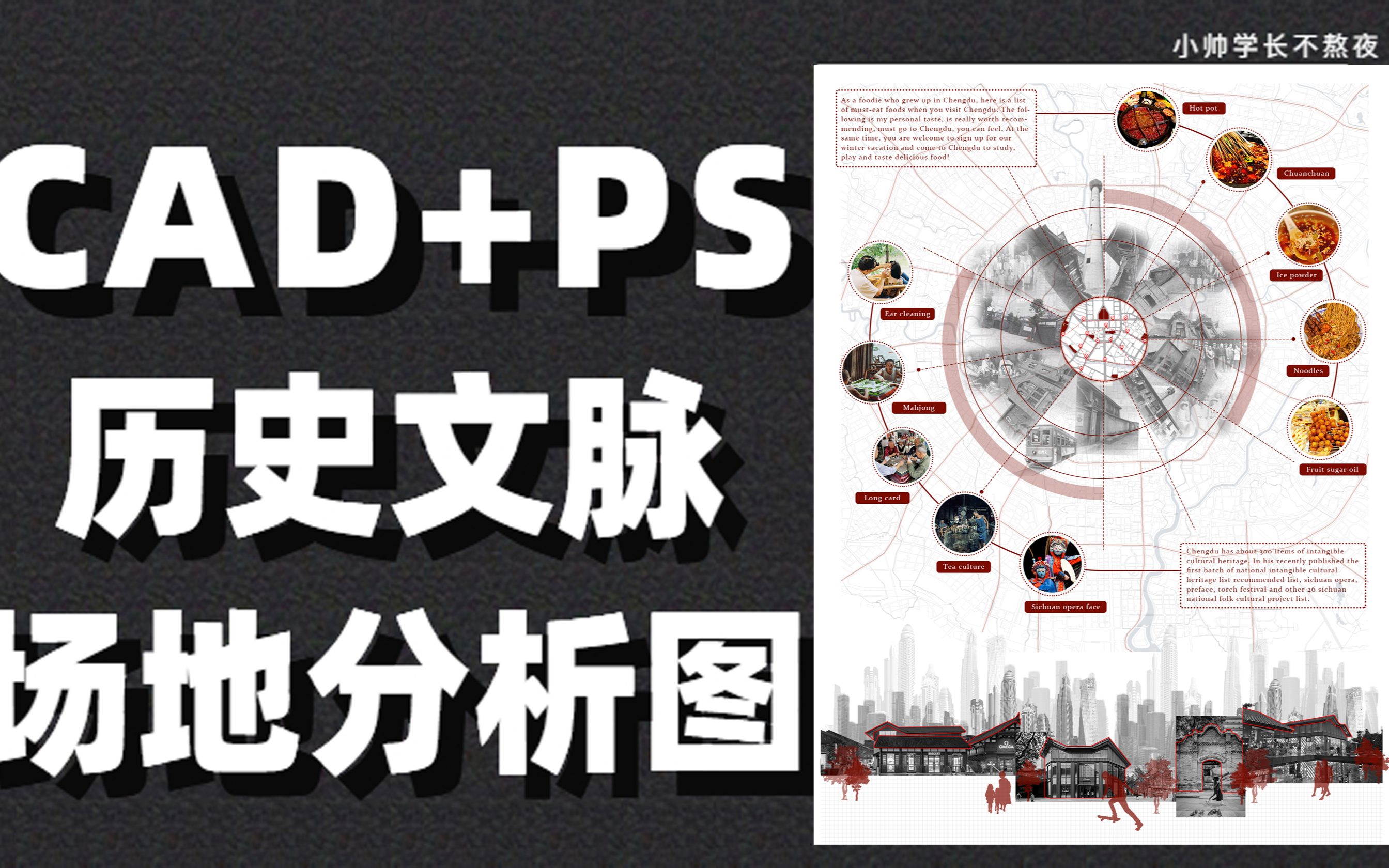 cad ps 历史文脉场地分析图 制作流程!