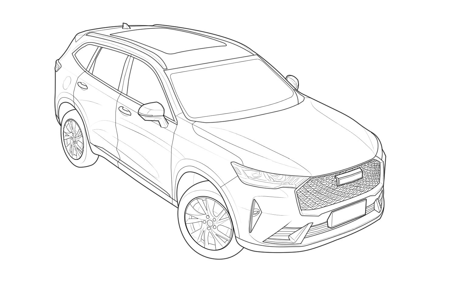 哈弗h6线稿_哔哩哔哩 (゜-゜)つロ 干杯~-bilibili