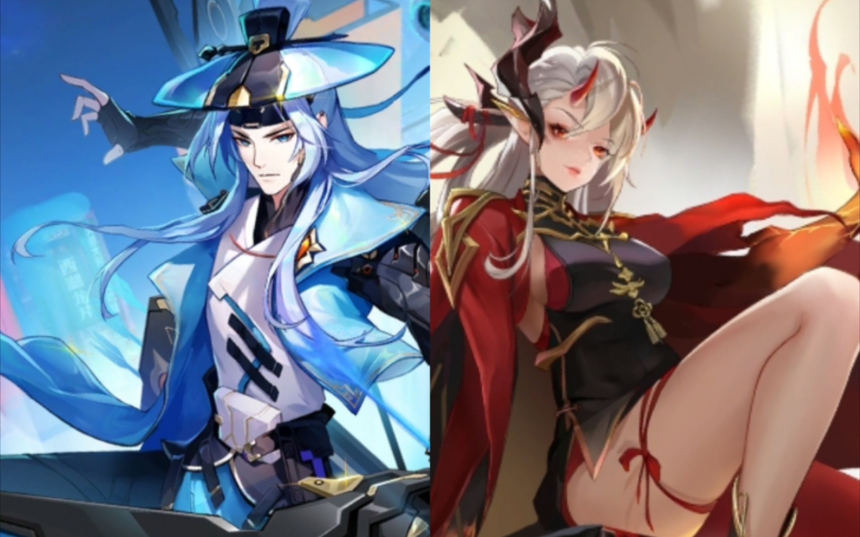 奥奇传说手游:龙焰枯骨·无烬神女&末日武者·帝释天皮肤评测