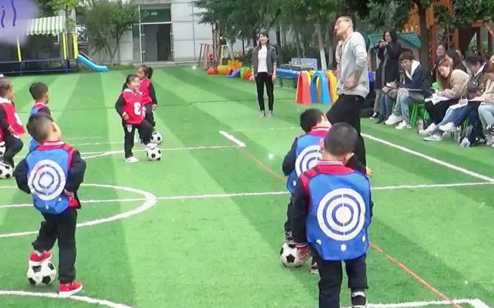 幼儿园公开课中班体育《足球宝贝》⚽️⚽️幼儿园体育足球公开课𐟑簟‘禴𛥊觛‡,1.初步认识并学习脚内侧触球的部位.2.发展动作的协调性和灵敏性...