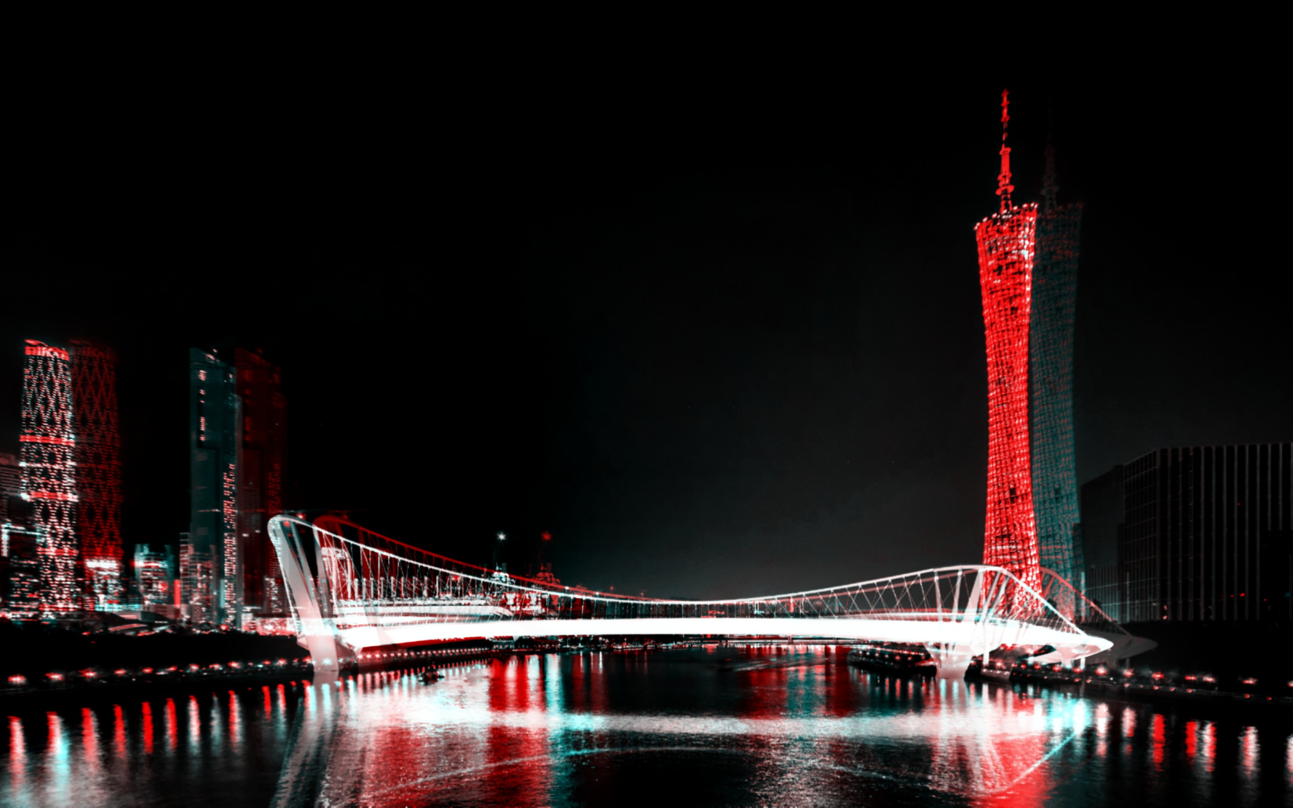广州塔南广场配建珠江两岸人行连通桥设计方案动画