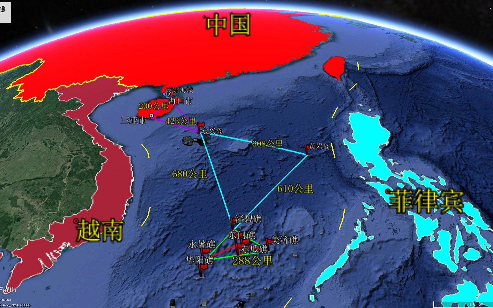 [图]为什么我国选择在南海填这几座岛礁？在地图上这么一看，意义深远！