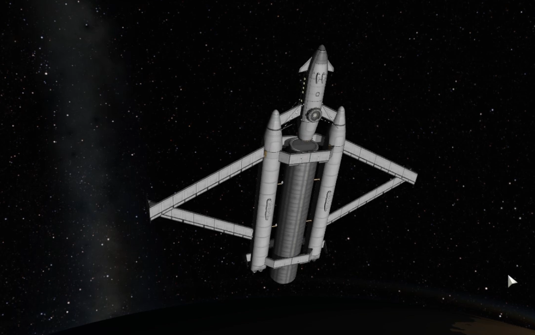 ksp200吨载荷菱形联翼空天飞机载荷分离