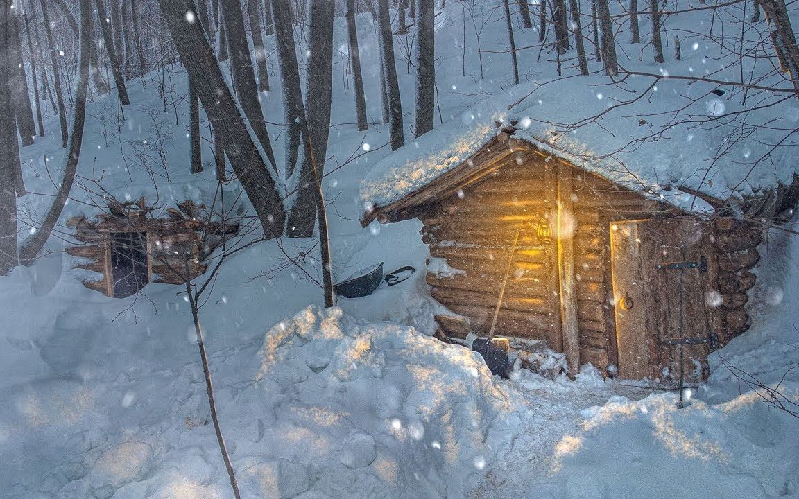 [图]【Life in the Wild】大雪天 温暖的木屋