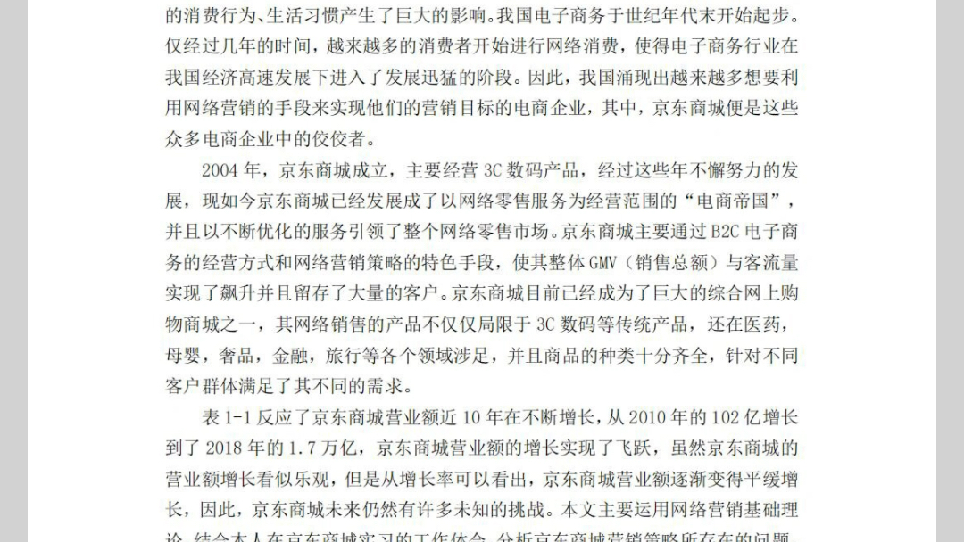 這才是我喜歡的市場營銷論文初稿,過題目:京東商城營銷策略研究 #論文