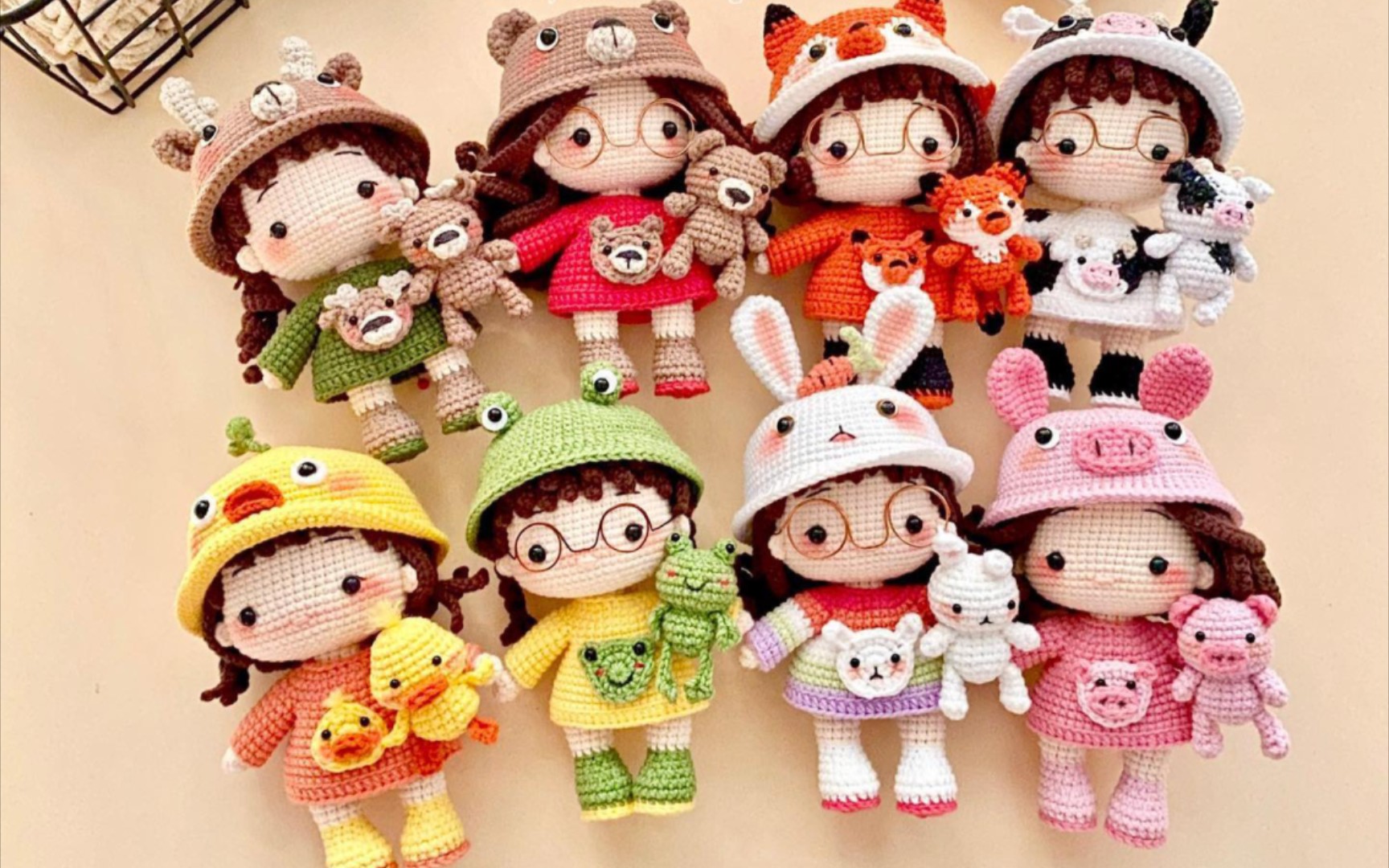 钩针美图 | 一群可爱的小女孩 | 钩针玩偶 | 钩针编织