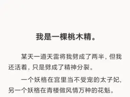 下载视频: 【全文】我是一棵桃木精，某天一道天雷将我劈成了两半。一半成太子妃，一半成花魁。