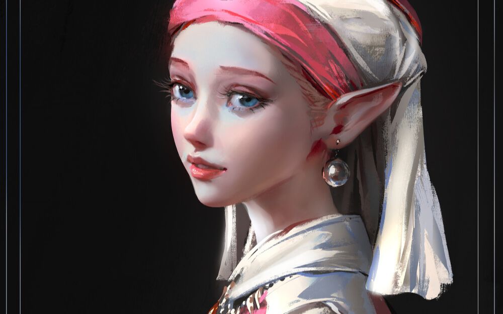 zbrush角色建模:3d女性人物高模脸部五官/造型雕刻技巧教学零基础学习