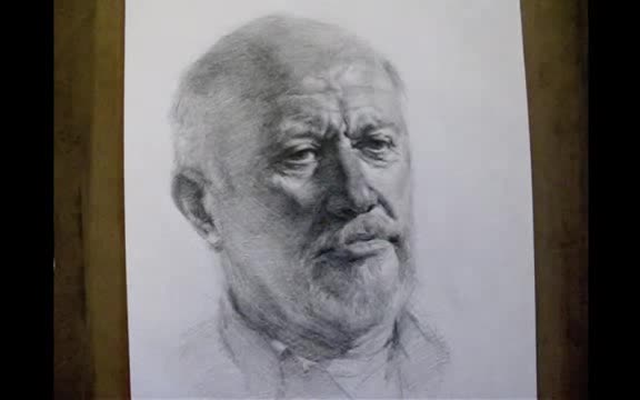 【素描教程】＂Herman＂, 2 hours live crosshatching drawing demo by Zimou Tan 绘画过程哔哩哔哩bilibili