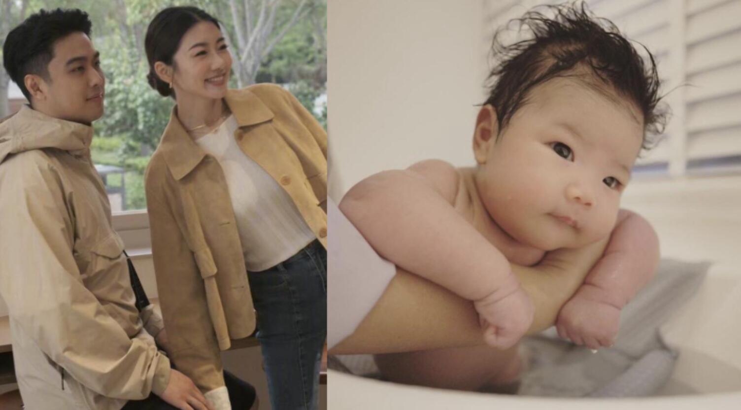 郑恺前女友晒女儿,满月小公主学会抬头,头发乌黑双手握拳太可爱