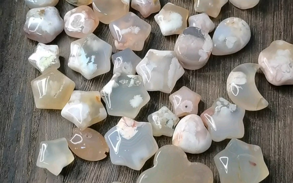 出材料樱花玛瑙有瑕的无孔的共48件直款50包邮非偏远vx号18396211303