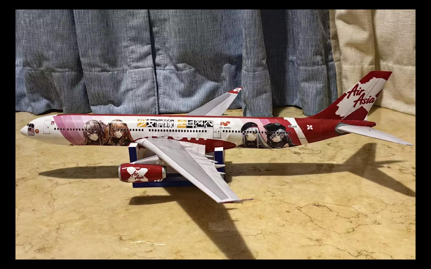 【纸模型】给自己的生日礼物——亚洲航空a330-300少女前线彩绘