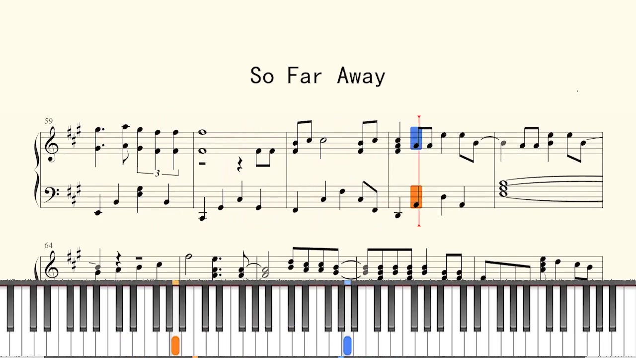 钢琴谱sofaraway钢琴谱钢琴日常练琴钢琴教程钢琴简谱钢