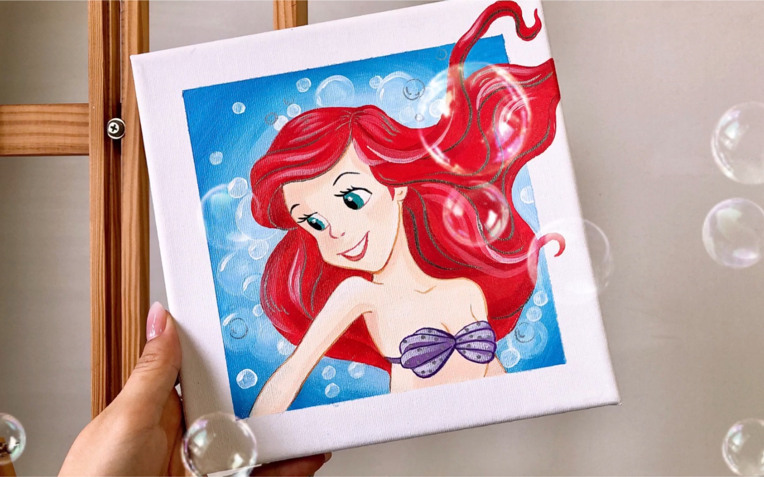 丙烯画教程「小美人鱼」迪士尼公主零基础手绘